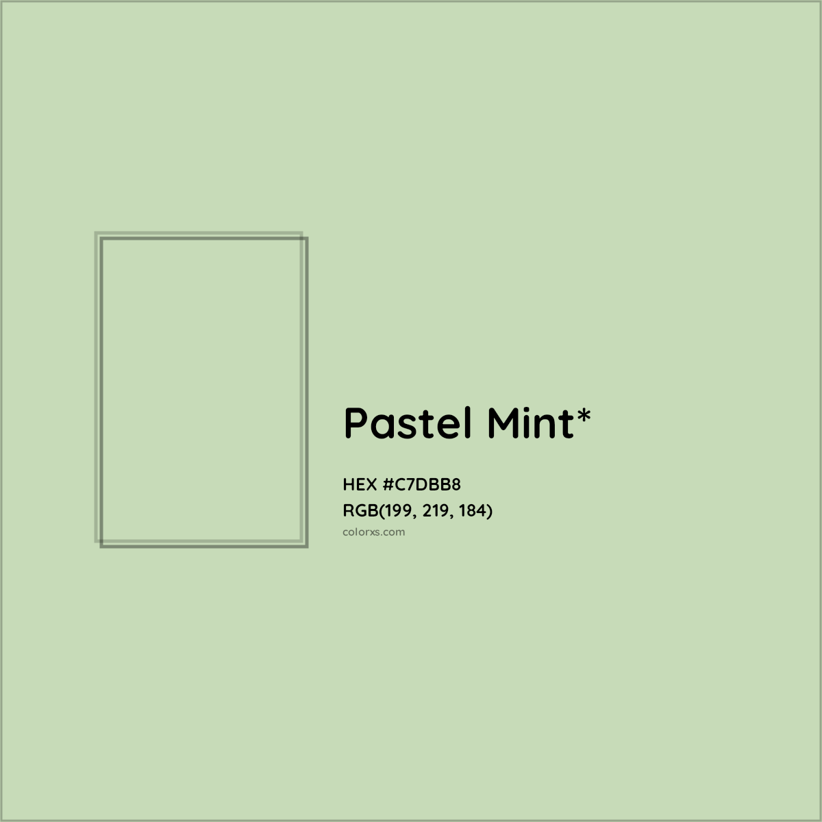 #C7DBB8 hex color. RGB, RYB, CMYK, HSL, HSV codes and color conversions. Matching color names, palettes, paints.