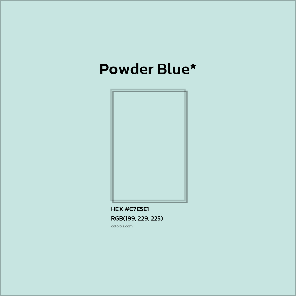 #C7E5E1 hex color. RGB, RYB, CMYK, HSL, HSV codes and color conversions. Matching color names, palettes, paints.