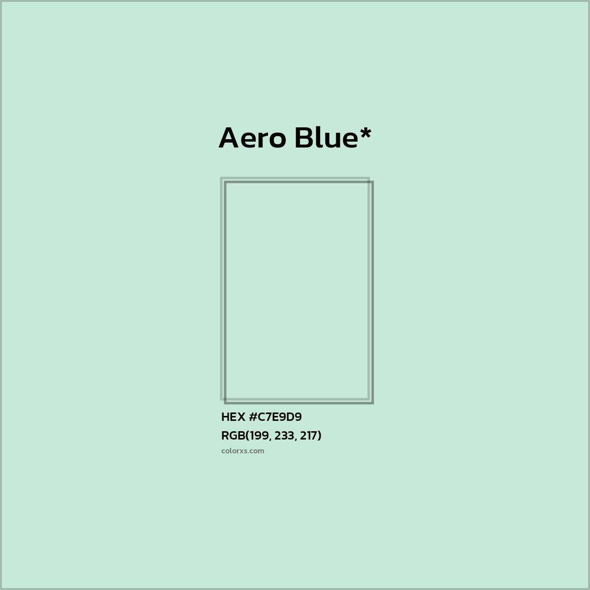 #C7E9D9 hex color. RGB, RYB, CMYK, HSL, HSV codes and color conversions. Matching color names, palettes, paints.