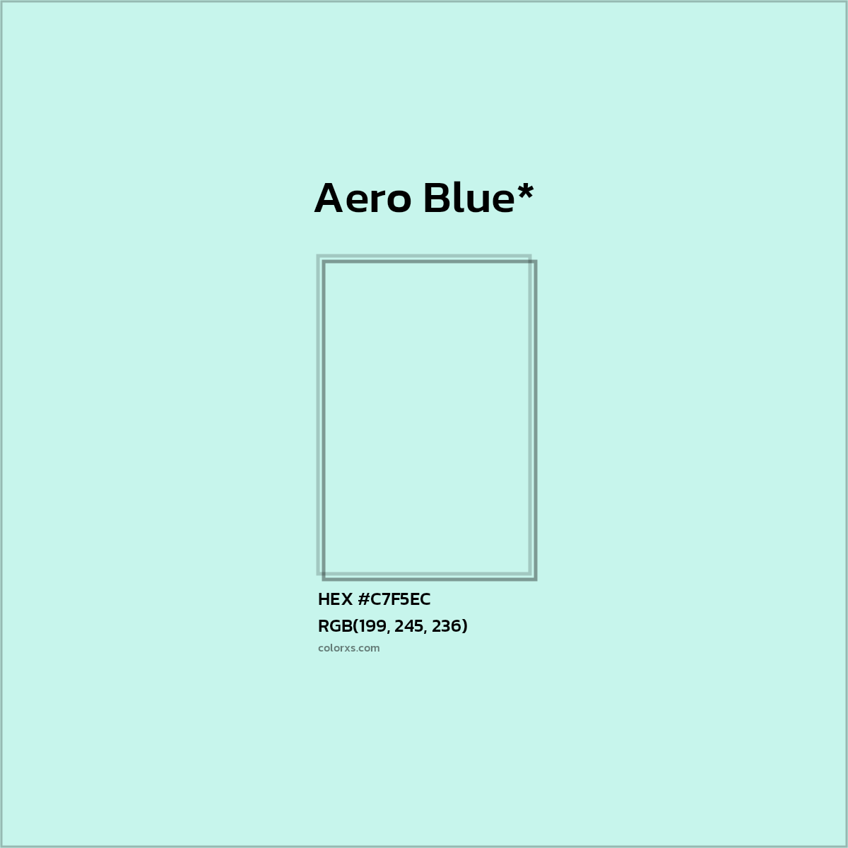 #C7F5EC hex color. RGB, RYB, CMYK, HSL, HSV codes and color conversions. Matching color names, palettes, paints.