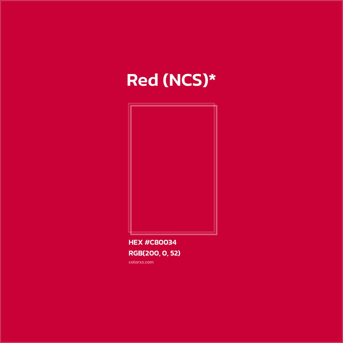 #C80034 hex color. RGB, RYB, CMYK, HSL, HSV codes and color conversions. Matching color names, palettes, paints.
