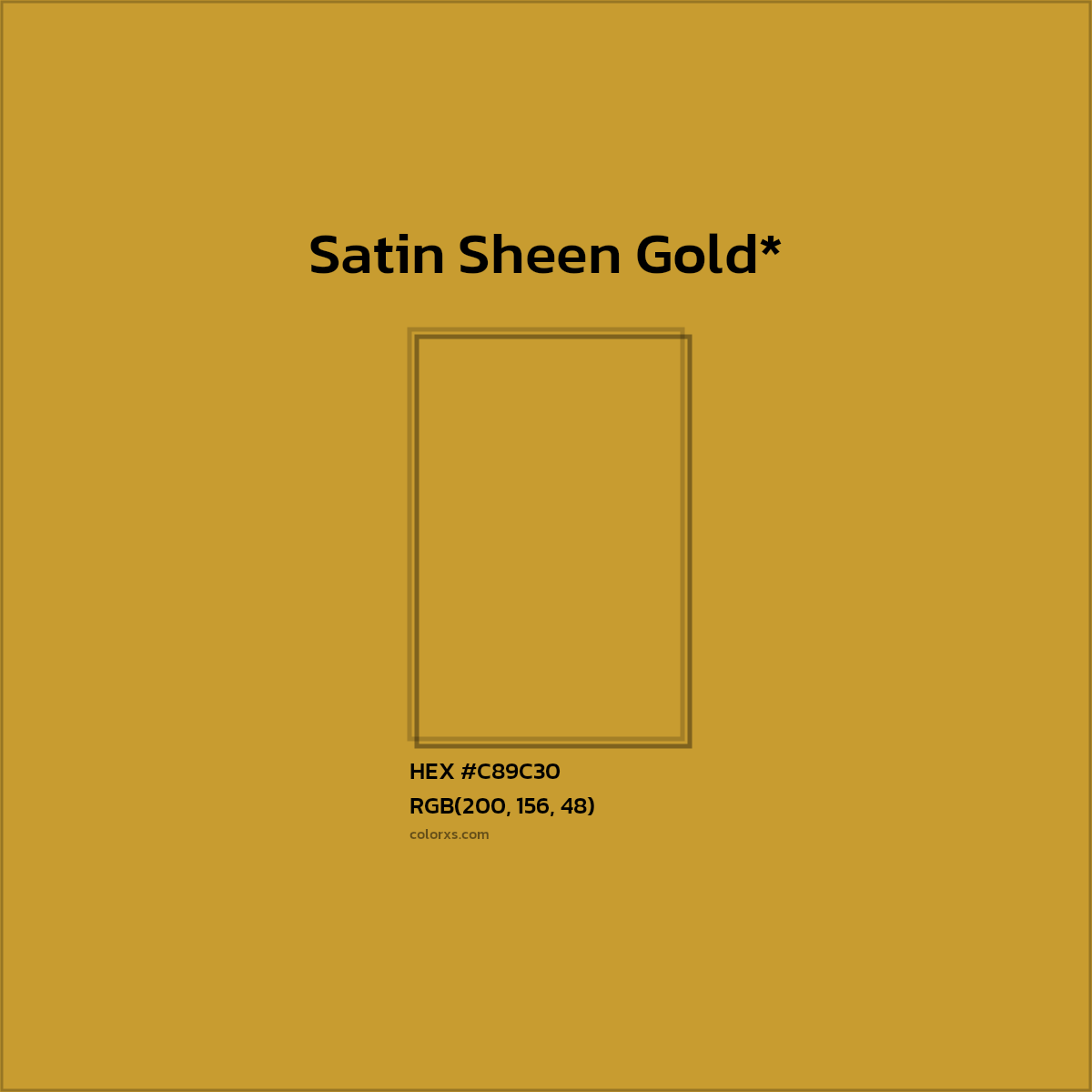 #C89C30 hex color. RGB, RYB, CMYK, HSL, HSV codes and color conversions. Matching color names, palettes, paints.