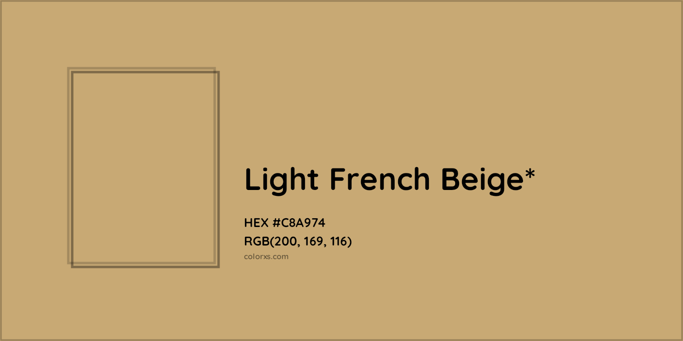 #C8A974 hex color. RGB, RYB, CMYK, HSL, HSV codes and color conversions. Matching color names, palettes, paints.