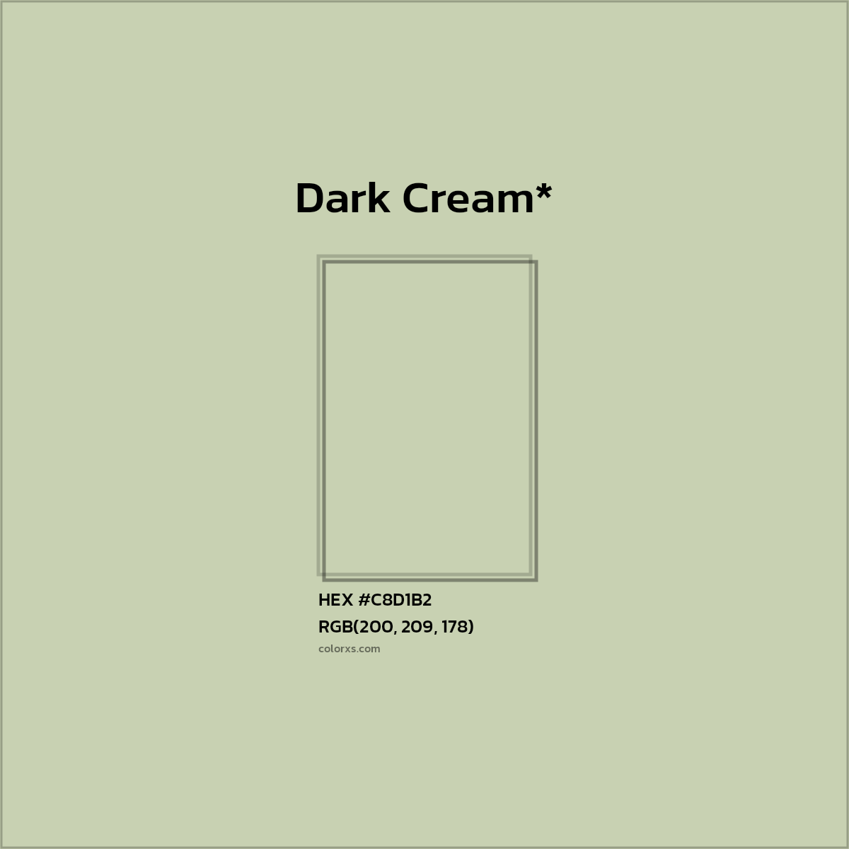 #C8D1B2 hex color. RGB, RYB, CMYK, HSL, HSV codes and color conversions. Matching color names, palettes, paints.