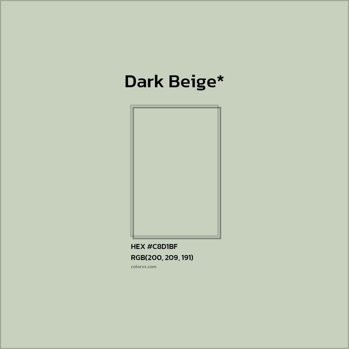 #C8D1BF hex color. RGB, RYB, CMYK, HSL, HSV codes and color conversions. Matching color names, palettes, paints.