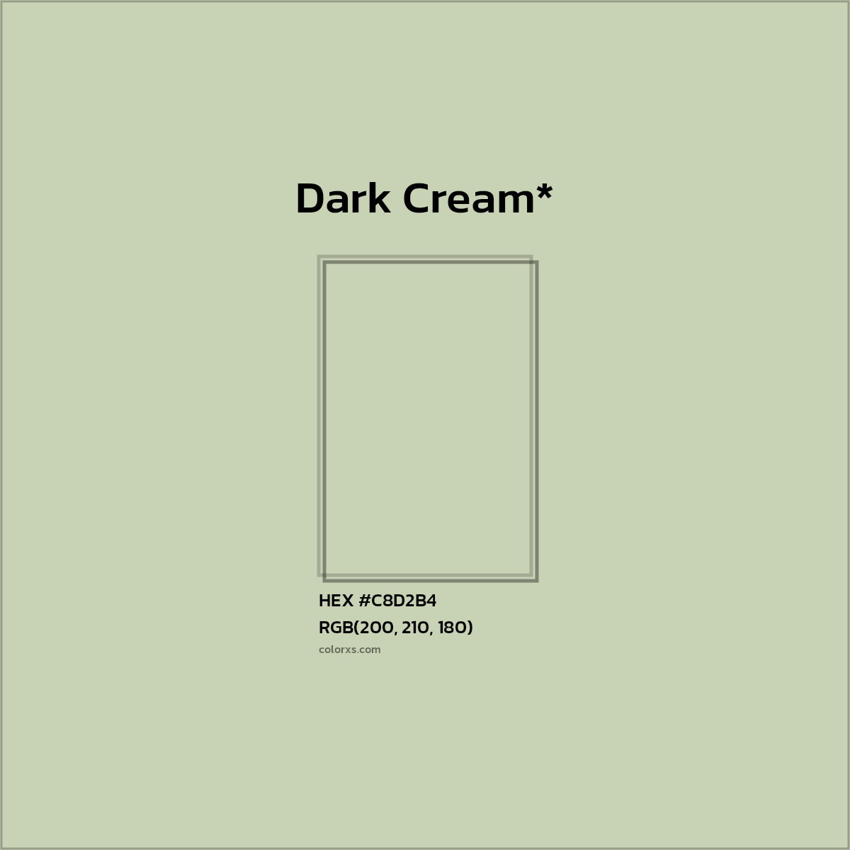 #C8D2B4 hex color. RGB, RYB, CMYK, HSL, HSV codes and color conversions. Matching color names, palettes, paints.