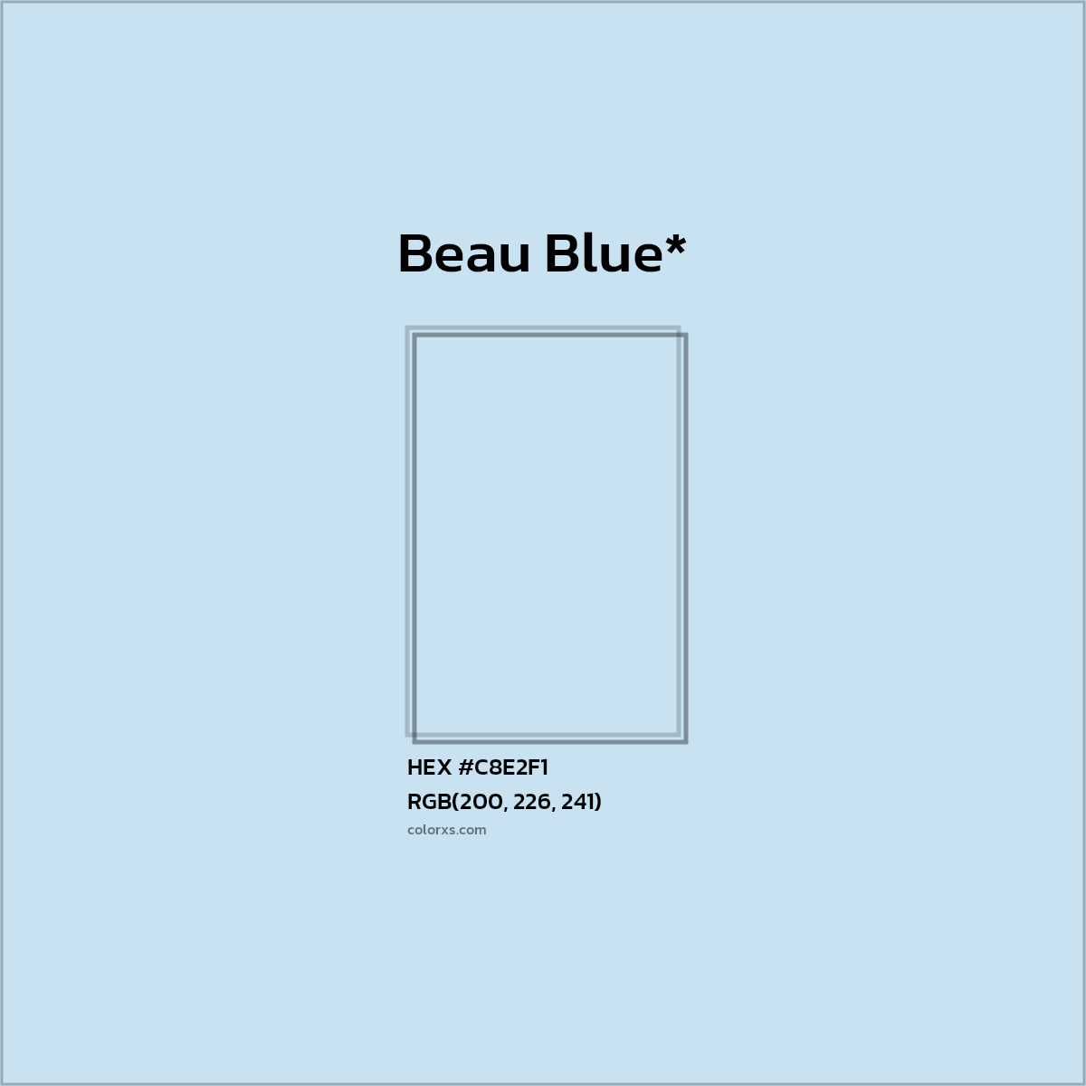 #C8E2F1 hex color. RGB, RYB, CMYK, HSL, HSV codes and color conversions. Matching color names, palettes, paints.