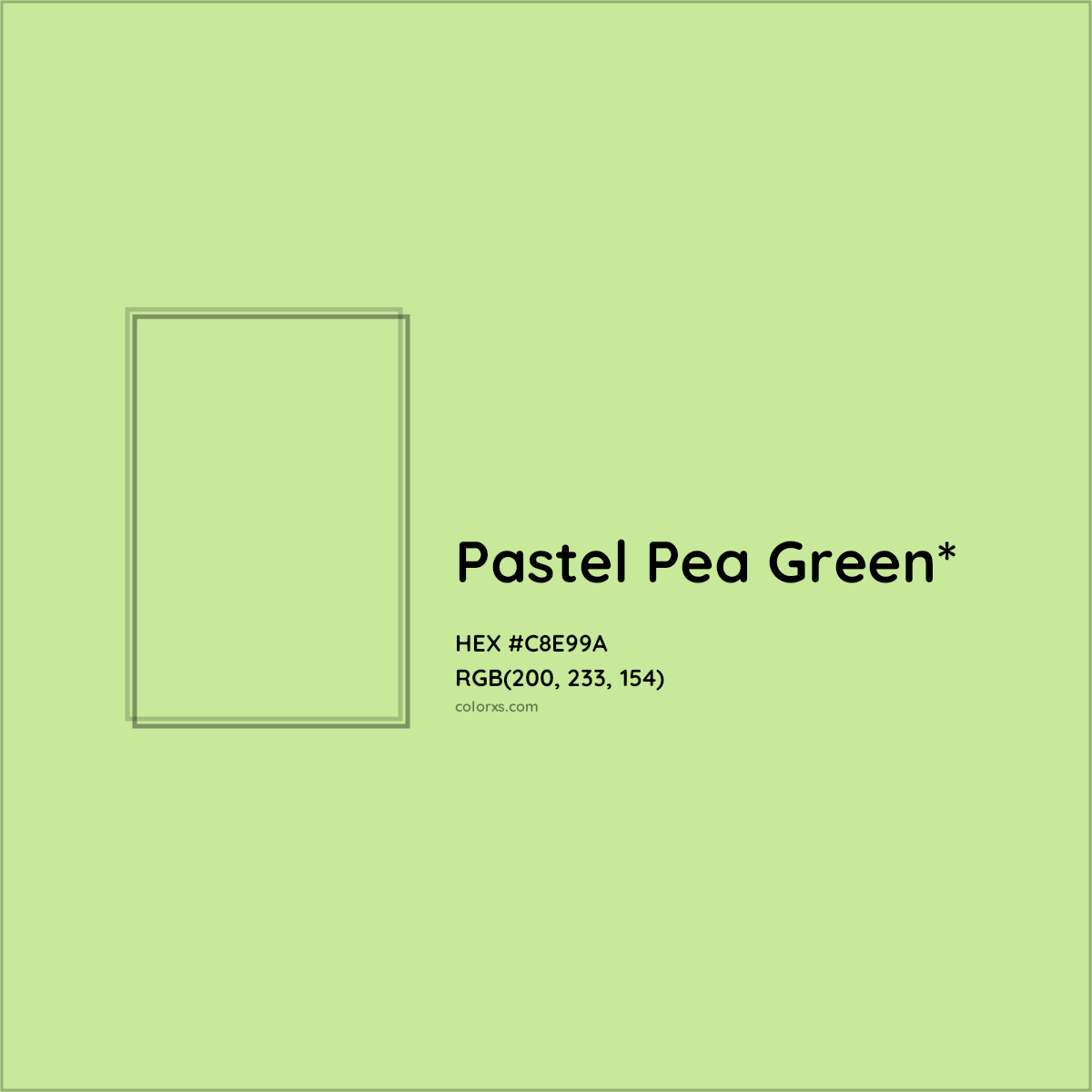 #C8E99A hex color. RGB, RYB, CMYK, HSL, HSV codes and color conversions. Matching color names, palettes, paints.