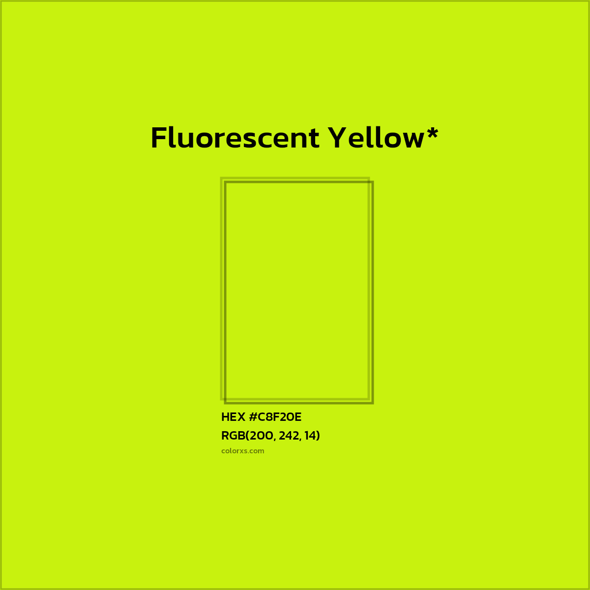 #C8F20E hex color. RGB, RYB, CMYK, HSL, HSV codes and color conversions. Matching color names, palettes, paints.