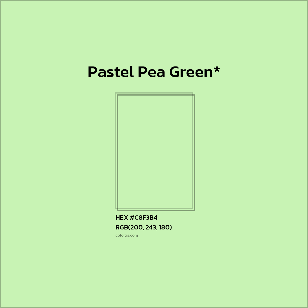#C8F3B4 hex color. RGB, RYB, CMYK, HSL, HSV codes and color conversions. Matching color names, palettes, paints.