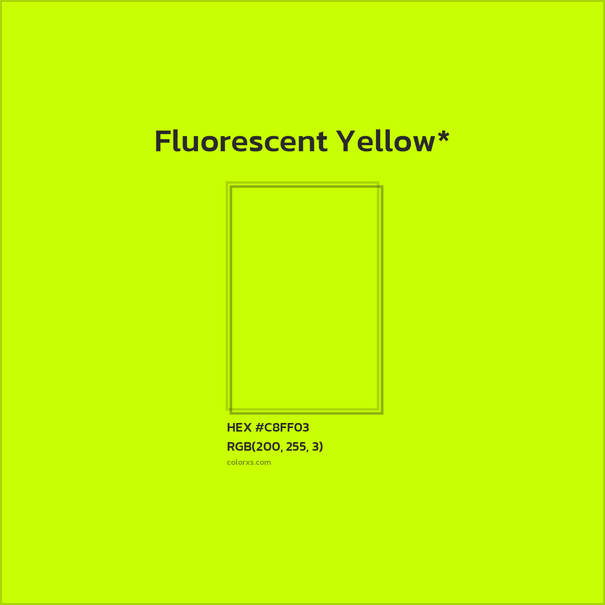 #C8FF03 hex color. RGB, RYB, CMYK, HSL, HSV codes and color conversions. Matching color names, palettes, paints.