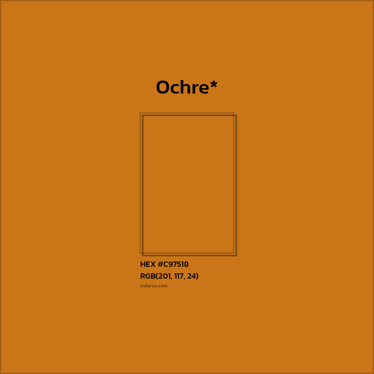 #C97518 hex color. RGB, RYB, CMYK, HSL, HSV codes and color conversions. Matching color names, palettes, paints.