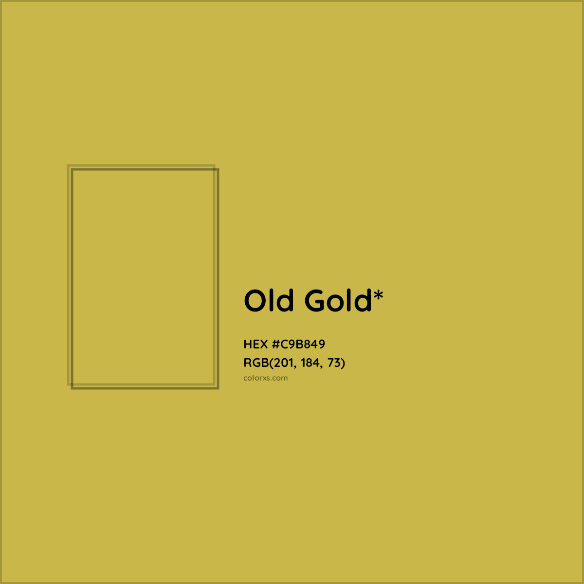 #C9B849 hex color. RGB, RYB, CMYK, HSL, HSV codes and color conversions. Matching color names, palettes, paints.