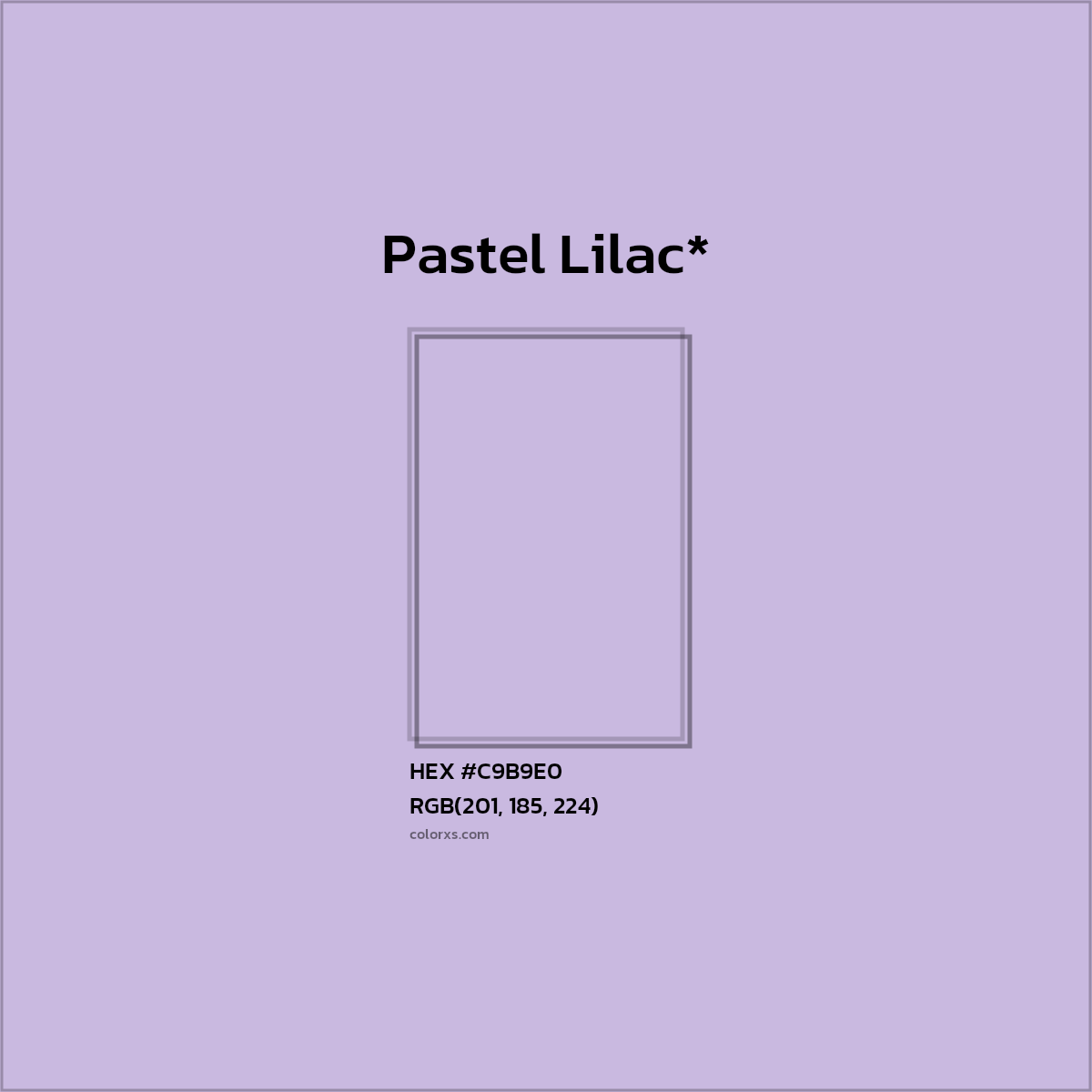#C9B9E0 hex color. RGB, RYB, CMYK, HSL, HSV codes and color conversions. Matching color names, palettes, paints.