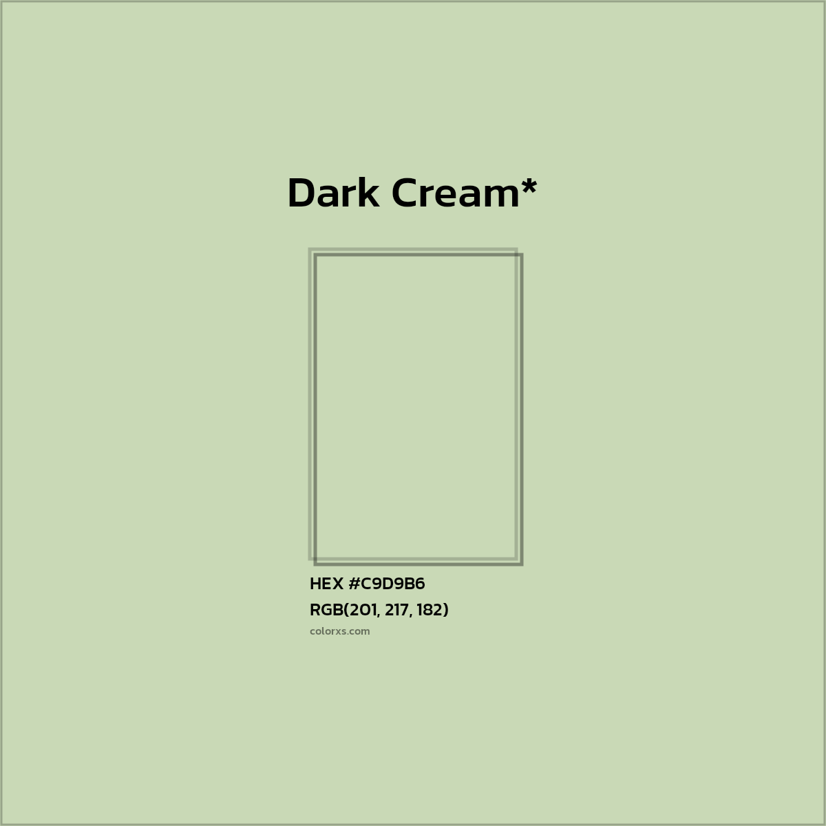 #C9D9B6 hex color. RGB, RYB, CMYK, HSL, HSV codes and color conversions. Matching color names, palettes, paints.