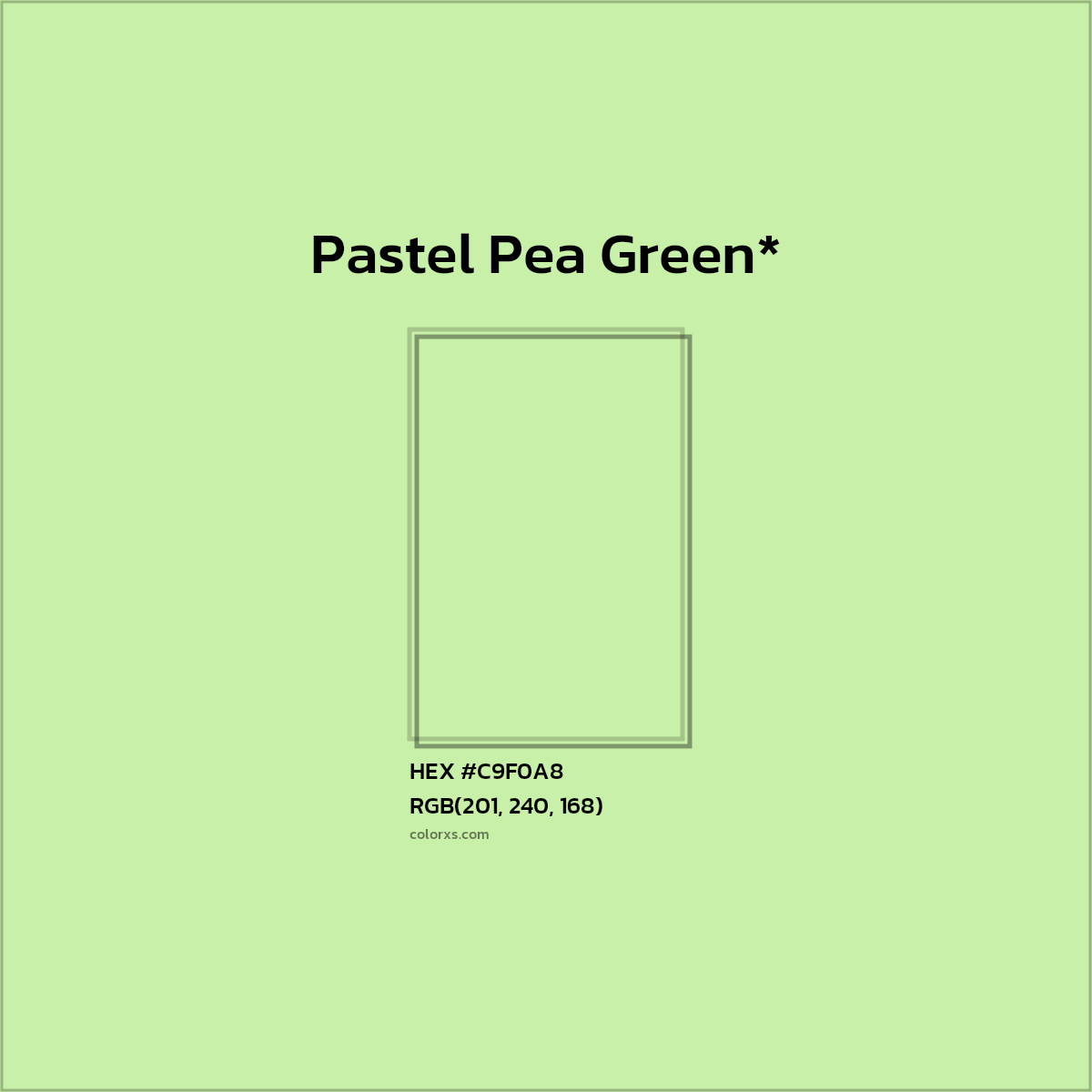 #C9F0A8 hex color. RGB, RYB, CMYK, HSL, HSV codes and color conversions. Matching color names, palettes, paints.
