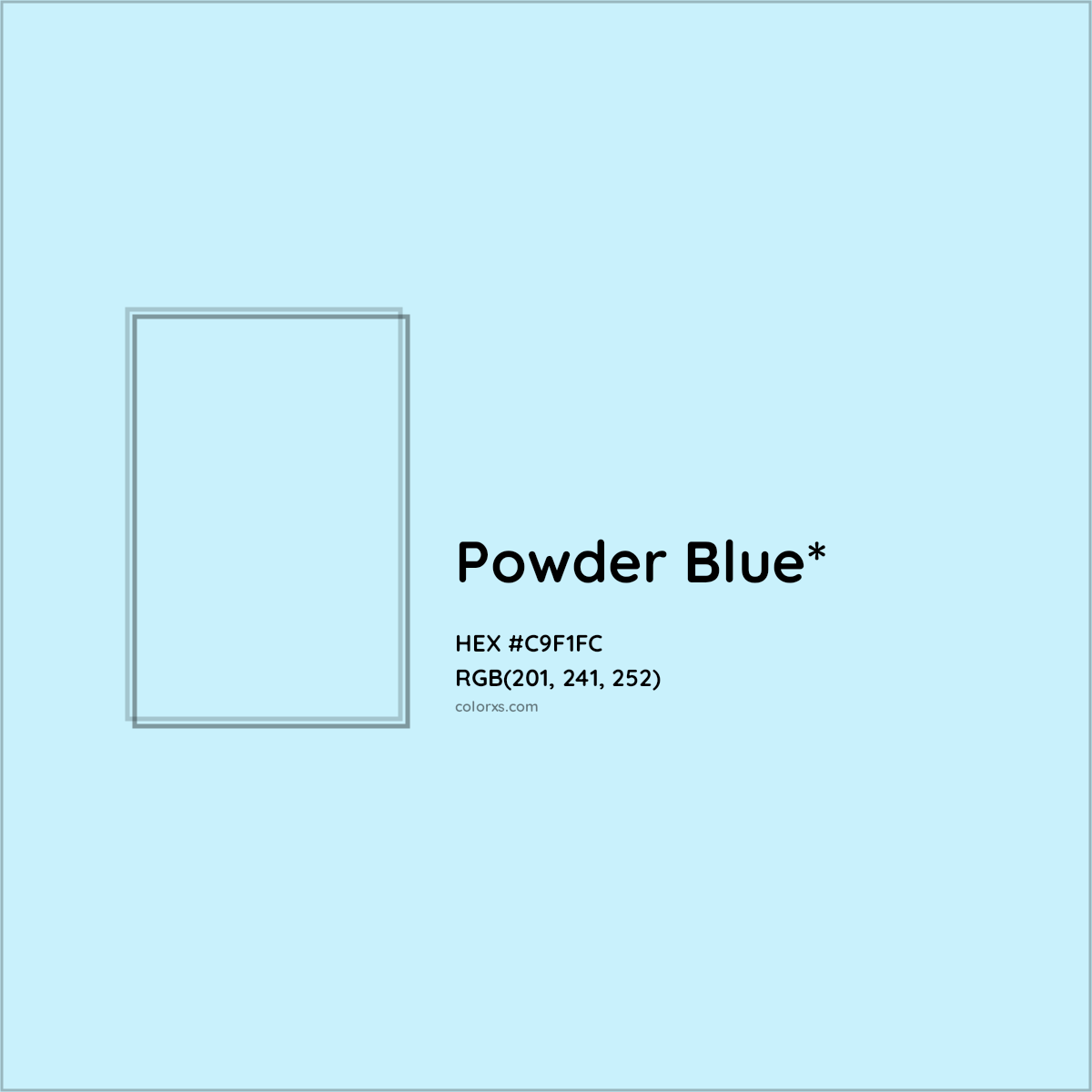 #C9F1FC hex color. RGB, RYB, CMYK, HSL, HSV codes and color conversions. Matching color names, palettes, paints.