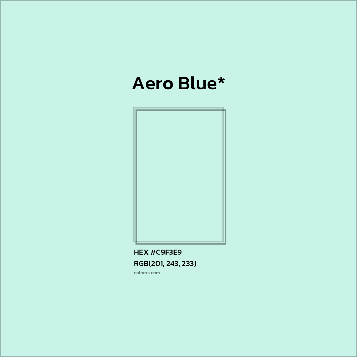 #C9F3E9 hex color. RGB, RYB, CMYK, HSL, HSV codes and color conversions. Matching color names, palettes, paints.