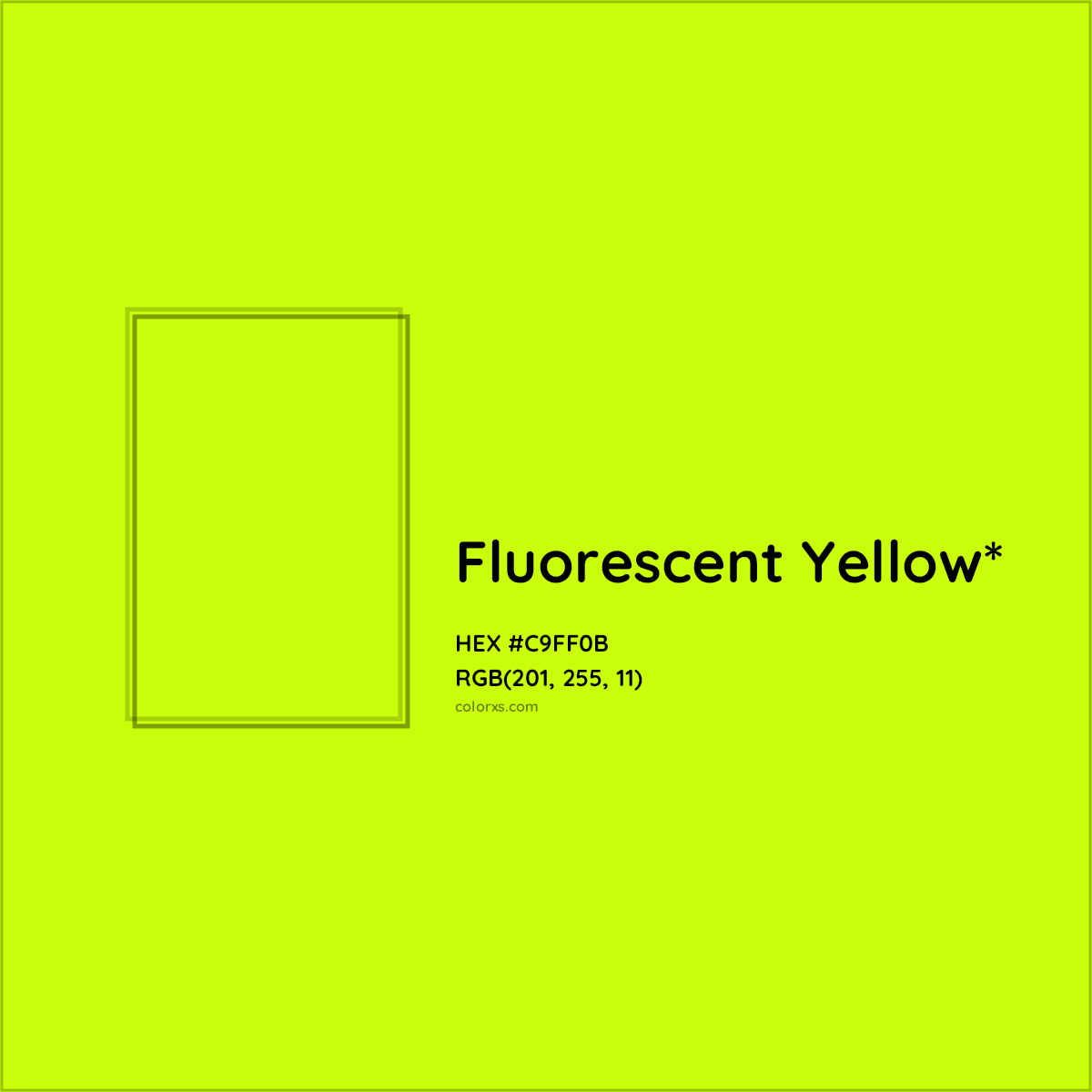 #C9FF0B hex color. RGB, RYB, CMYK, HSL, HSV codes and color conversions. Matching color names, palettes, paints.