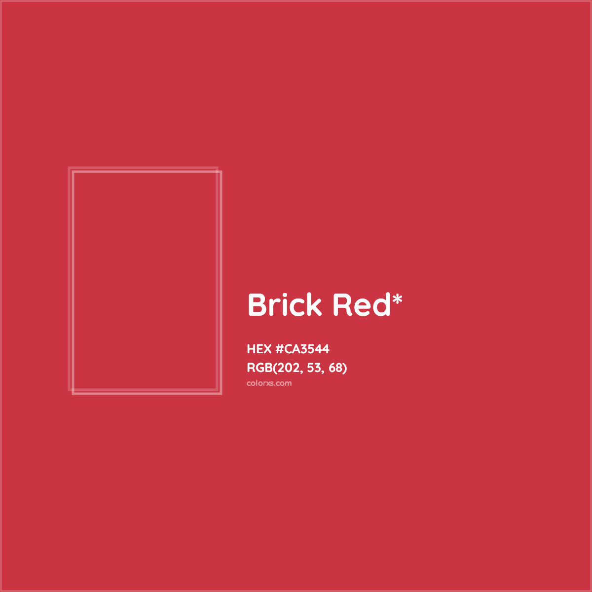 #CA3544 hex color. RGB, RYB, CMYK, HSL, HSV codes and color conversions. Matching color names, palettes, paints.