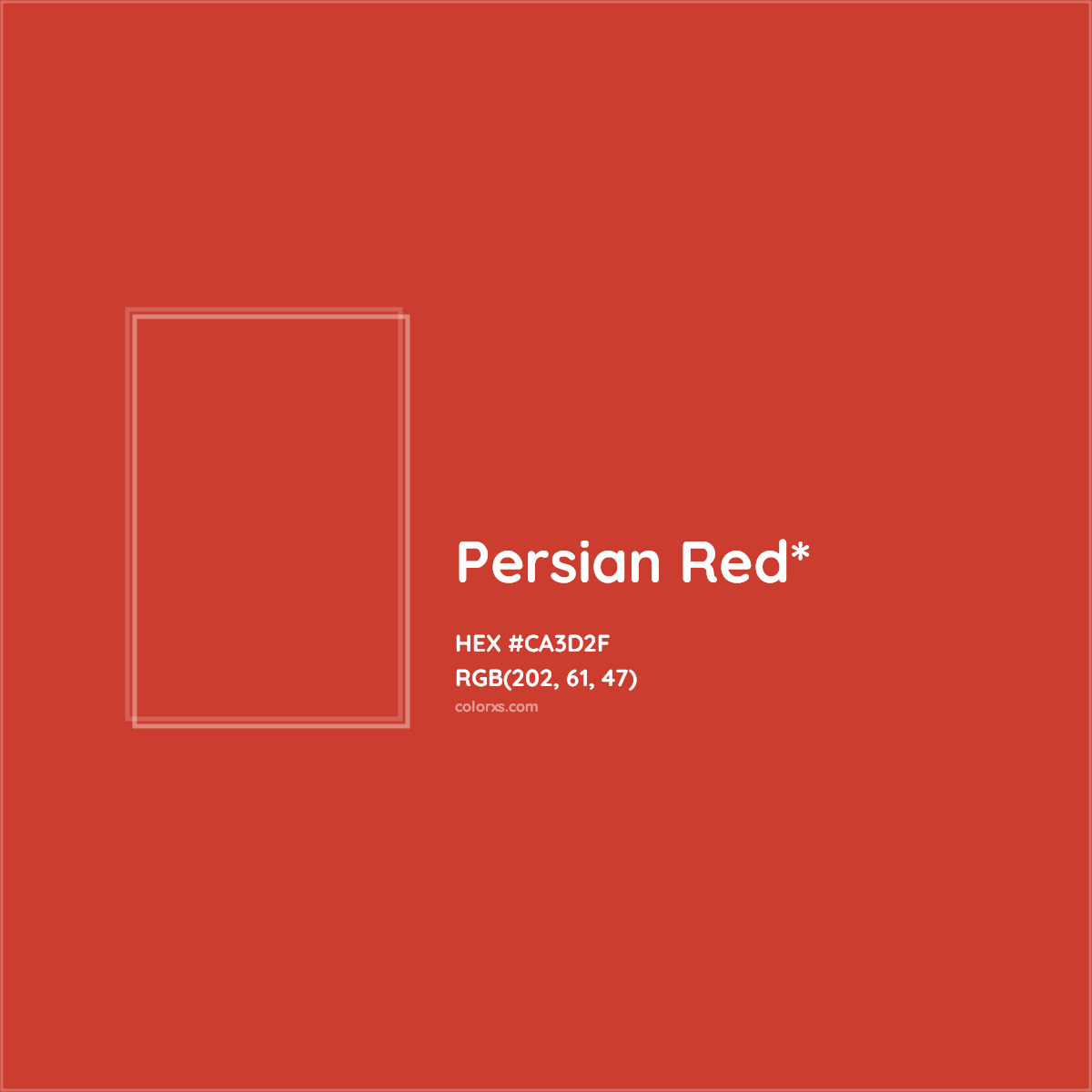 #CA3D2F hex color. RGB, RYB, CMYK, HSL, HSV codes and color conversions. Matching color names, palettes, paints.