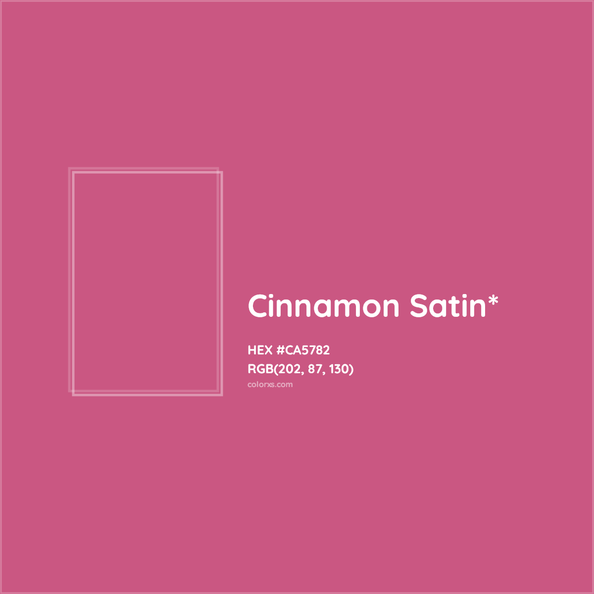 #CA5782 hex color. RGB, RYB, CMYK, HSL, HSV codes and color conversions. Matching color names, palettes, paints.