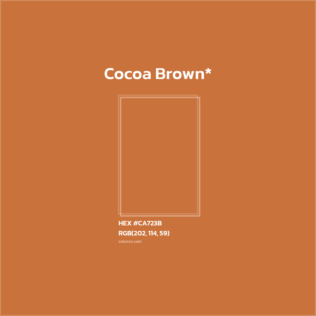 #CA723B hex color. RGB, RYB, CMYK, HSL, HSV codes and color conversions. Matching color names, palettes, paints.