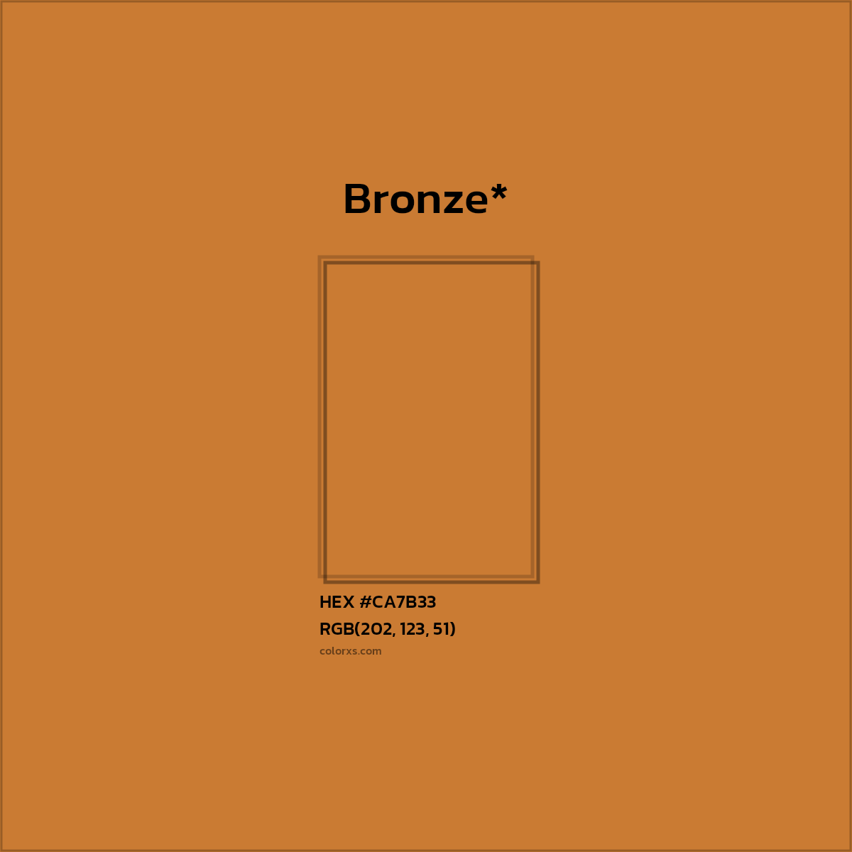 #CA7B33 hex color. RGB, RYB, CMYK, HSL, HSV codes and color conversions. Matching color names, palettes, paints.