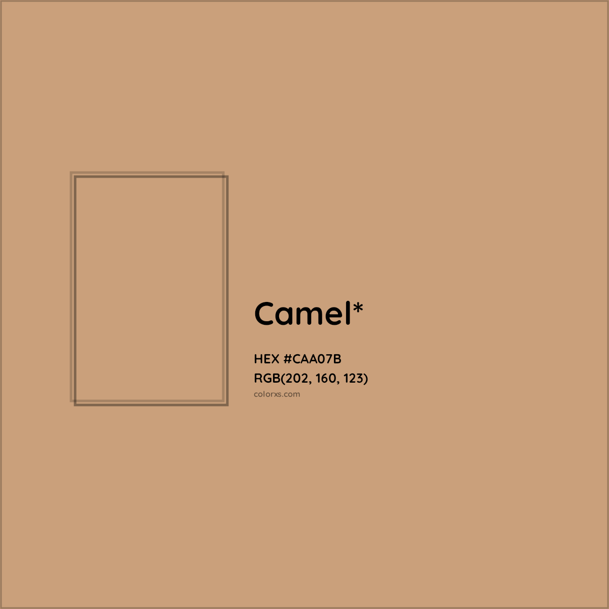 #CAA07B hex color. RGB, RYB, CMYK, HSL, HSV codes and color conversions. Matching color names, palettes, paints.
