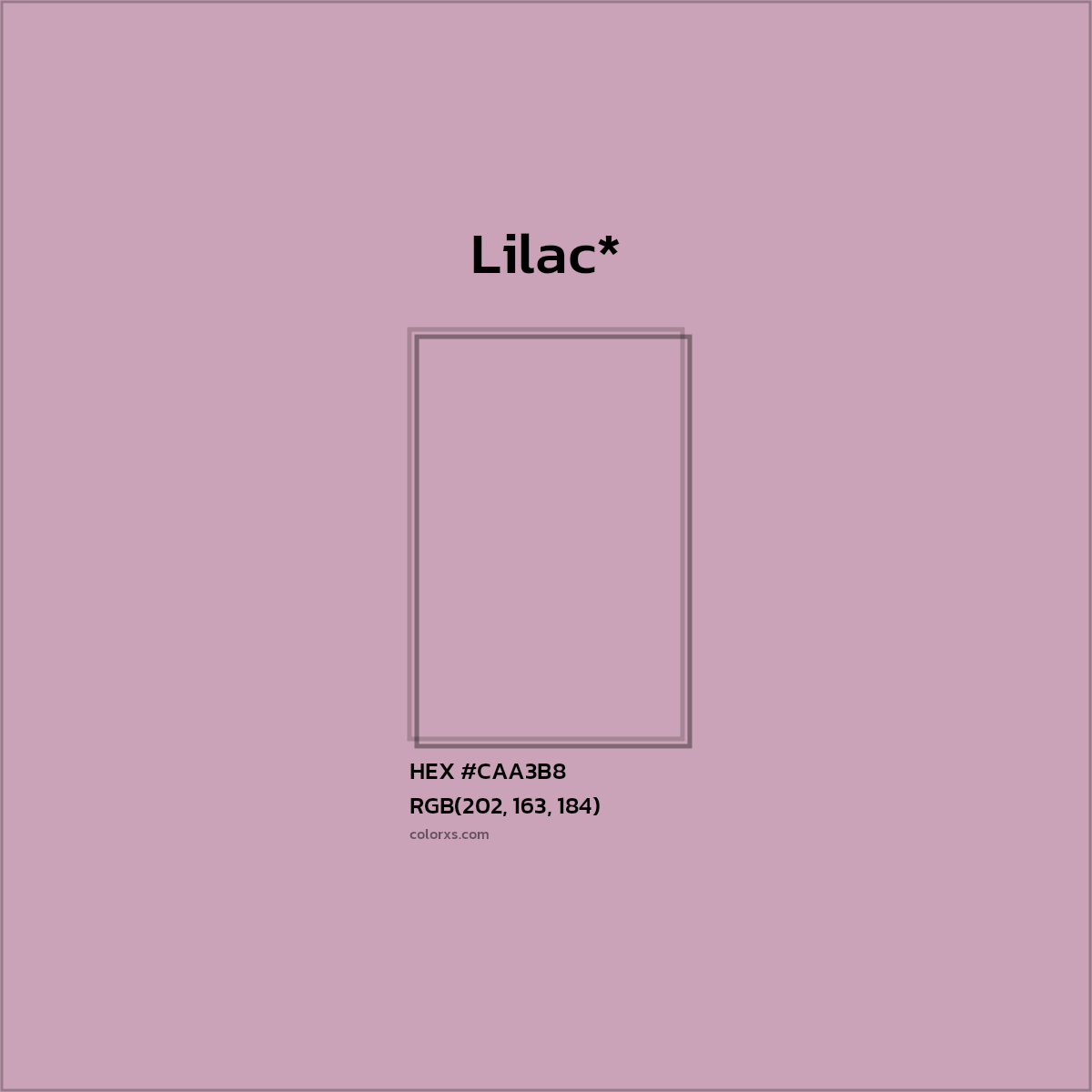 #CAA3B8 hex color. RGB, RYB, CMYK, HSL, HSV codes and color conversions. Matching color names, palettes, paints.