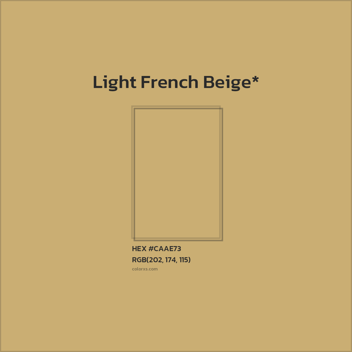 #CAAE73 hex color. RGB, RYB, CMYK, HSL, HSV codes and color conversions. Matching color names, palettes, paints.