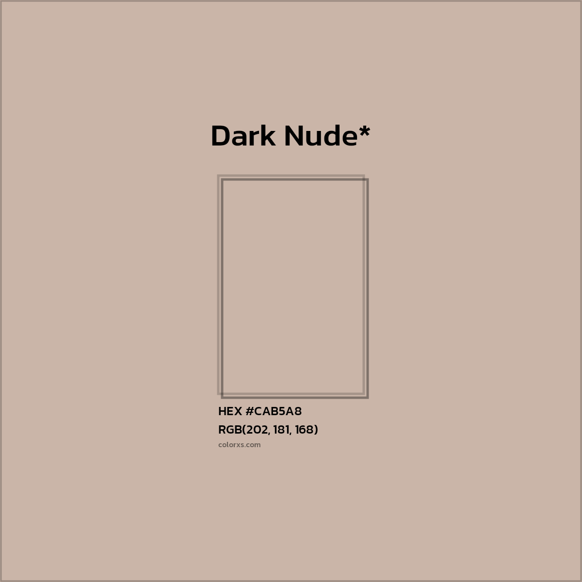 #CAB5A8 hex color. RGB, RYB, CMYK, HSL, HSV codes and color conversions. Matching color names, palettes, paints.