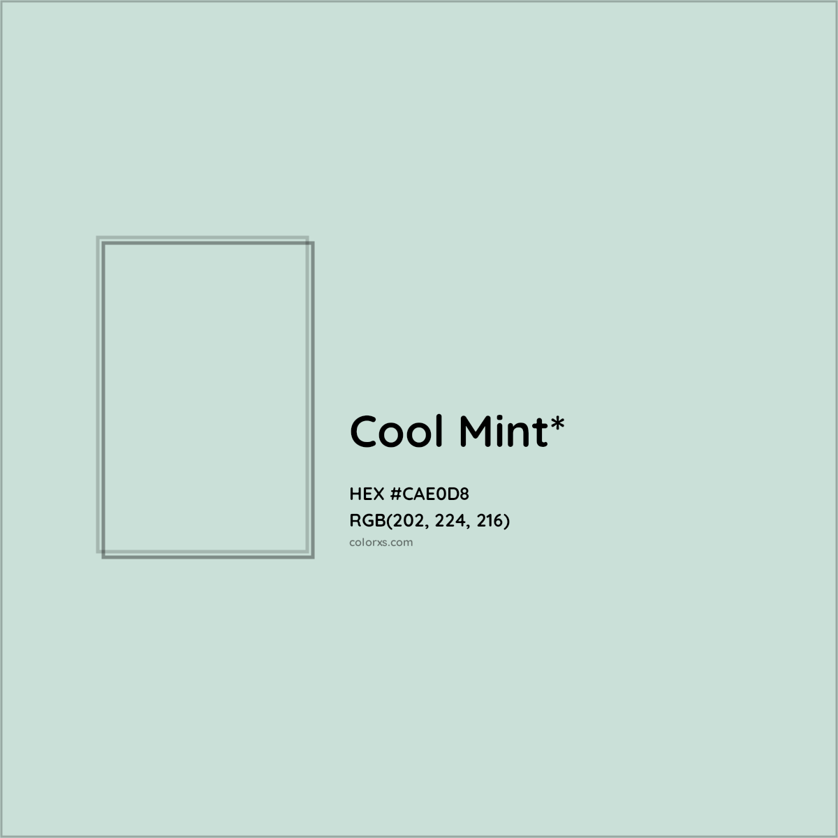 #CAE0D8 hex color. RGB, RYB, CMYK, HSL, HSV codes and color conversions. Matching color names, palettes, paints.