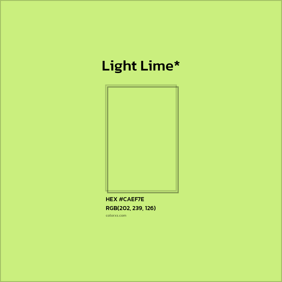 #CAEF7E hex color. RGB, RYB, CMYK, HSL, HSV codes and color conversions. Matching color names, palettes, paints.