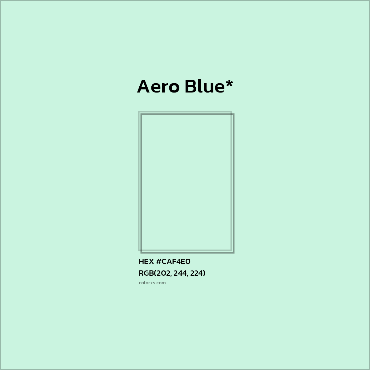#CAF4E0 hex color. RGB, RYB, CMYK, HSL, HSV codes and color conversions. Matching color names, palettes, paints.