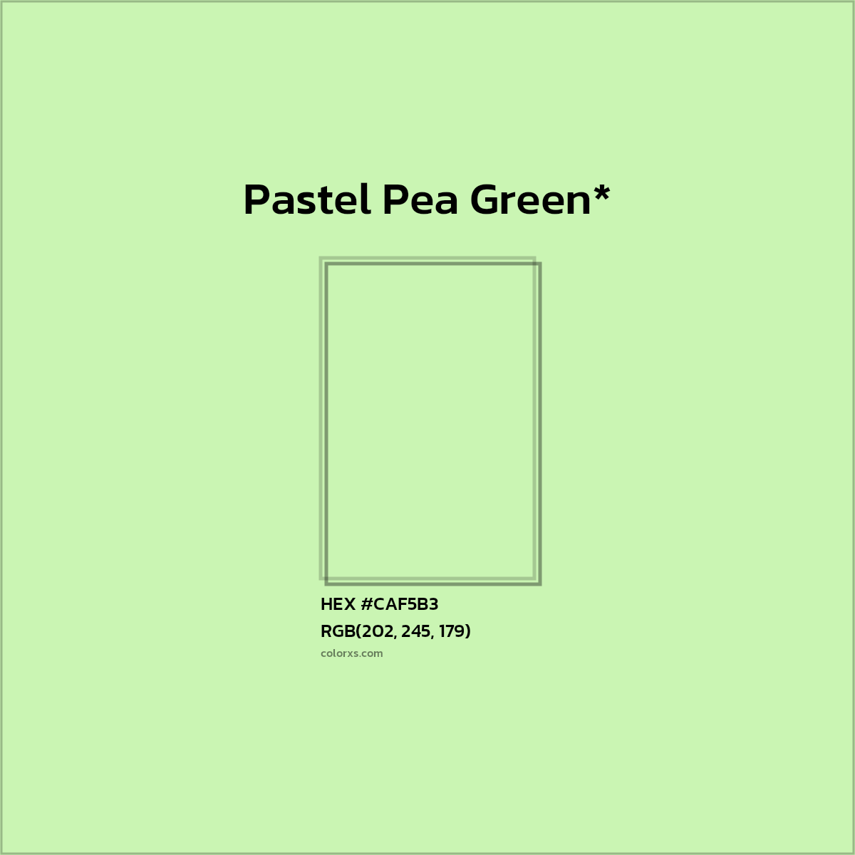 #CAF5B3 hex color. RGB, RYB, CMYK, HSL, HSV codes and color conversions. Matching color names, palettes, paints.
