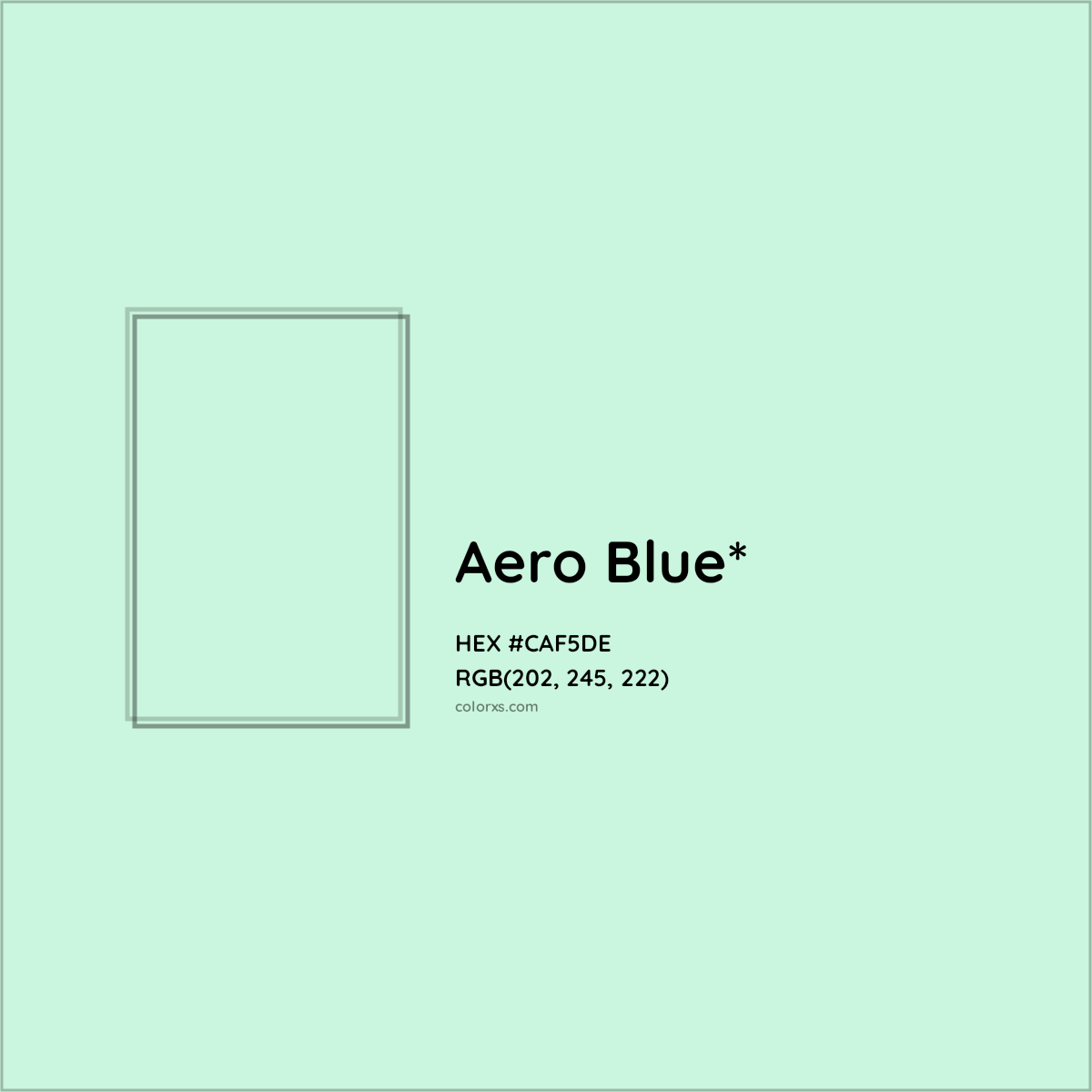 #CAF5DE hex color. RGB, RYB, CMYK, HSL, HSV codes and color conversions. Matching color names, palettes, paints.