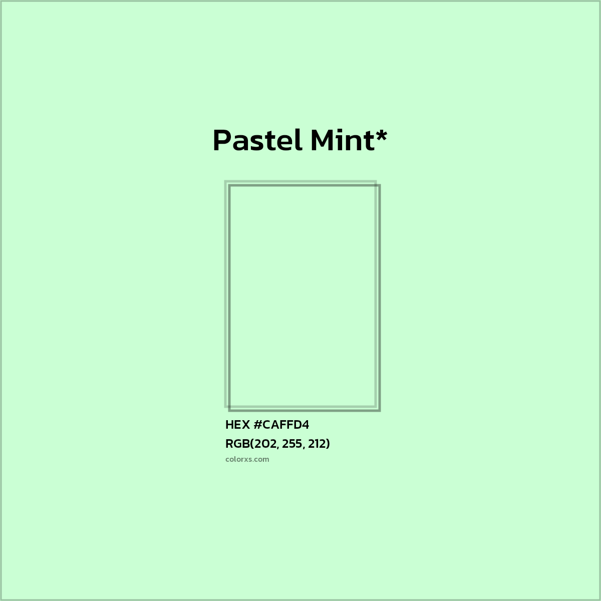 #CAFFD4 hex color. RGB, RYB, CMYK, HSL, HSV codes and color conversions. Matching color names, palettes, paints.