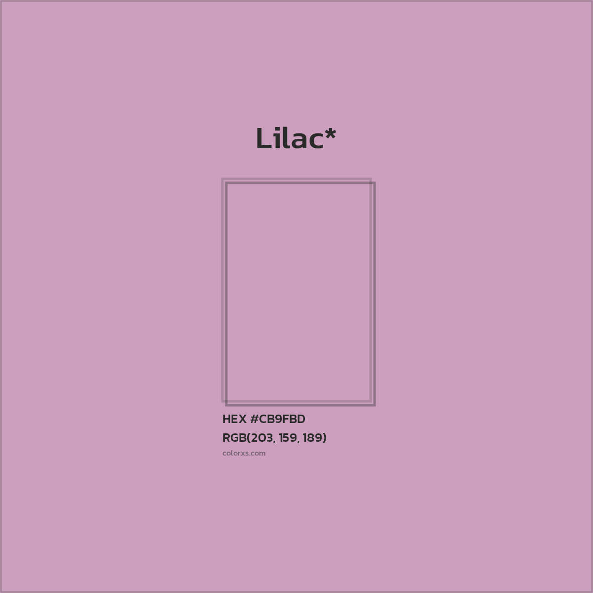 #CB9FBD hex color. RGB, RYB, CMYK, HSL, HSV codes and color conversions. Matching color names, palettes, paints.