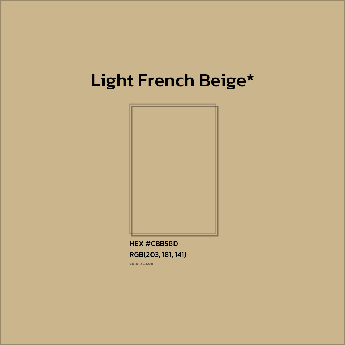 #CBB58D hex color. RGB, RYB, CMYK, HSL, HSV codes and color conversions. Matching color names, palettes, paints.