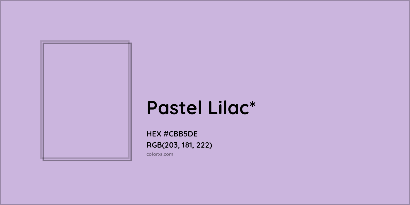 #CBB5DE hex color. RGB, RYB, CMYK, HSL, HSV codes and color conversions. Matching color names, palettes, paints.