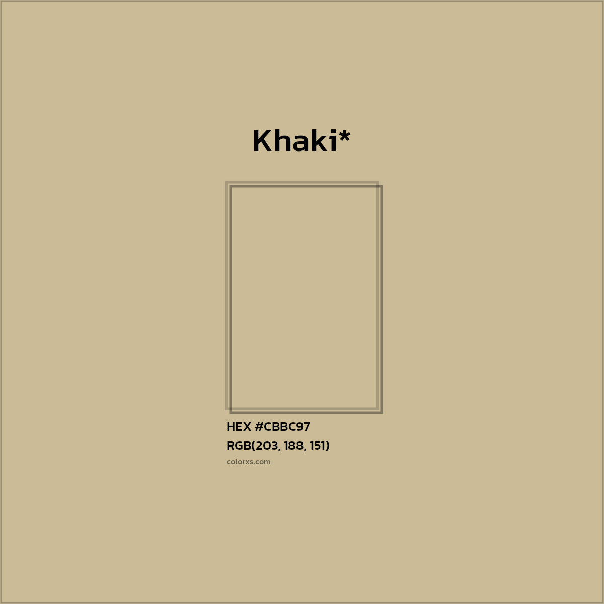 #CBBC97 hex color. RGB, RYB, CMYK, HSL, HSV codes and color conversions. Matching color names, palettes, paints.
