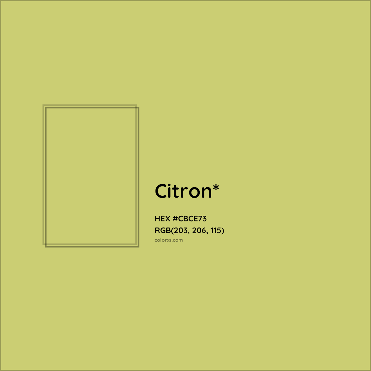 #CBCE73 hex color. RGB, RYB, CMYK, HSL, HSV codes and color conversions. Matching color names, palettes, paints.