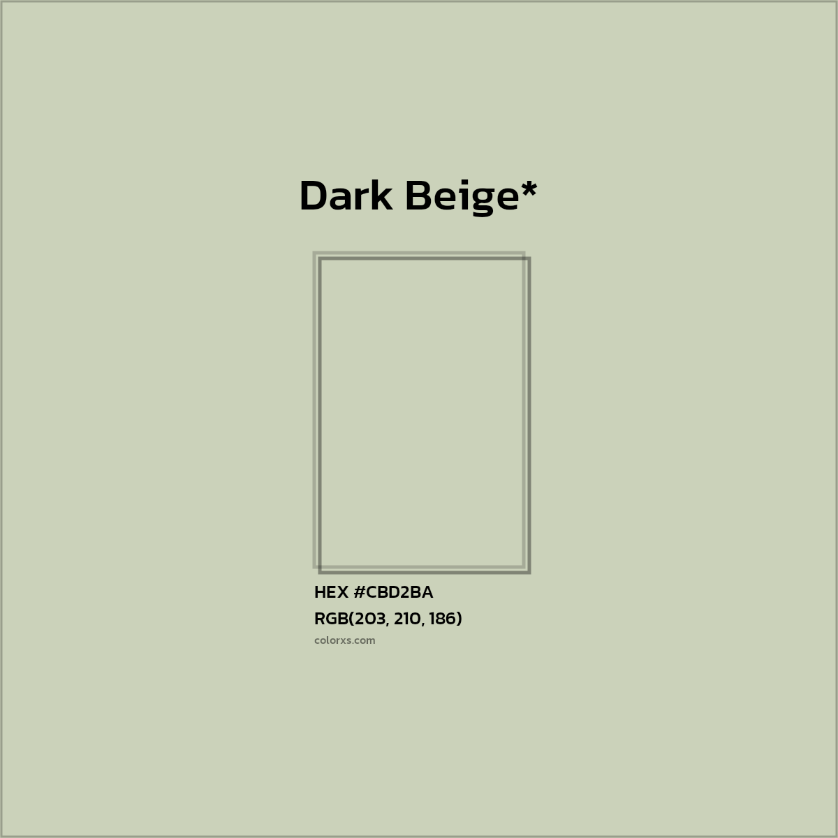 #CBD2BA hex color. RGB, RYB, CMYK, HSL, HSV codes and color conversions. Matching color names, palettes, paints.