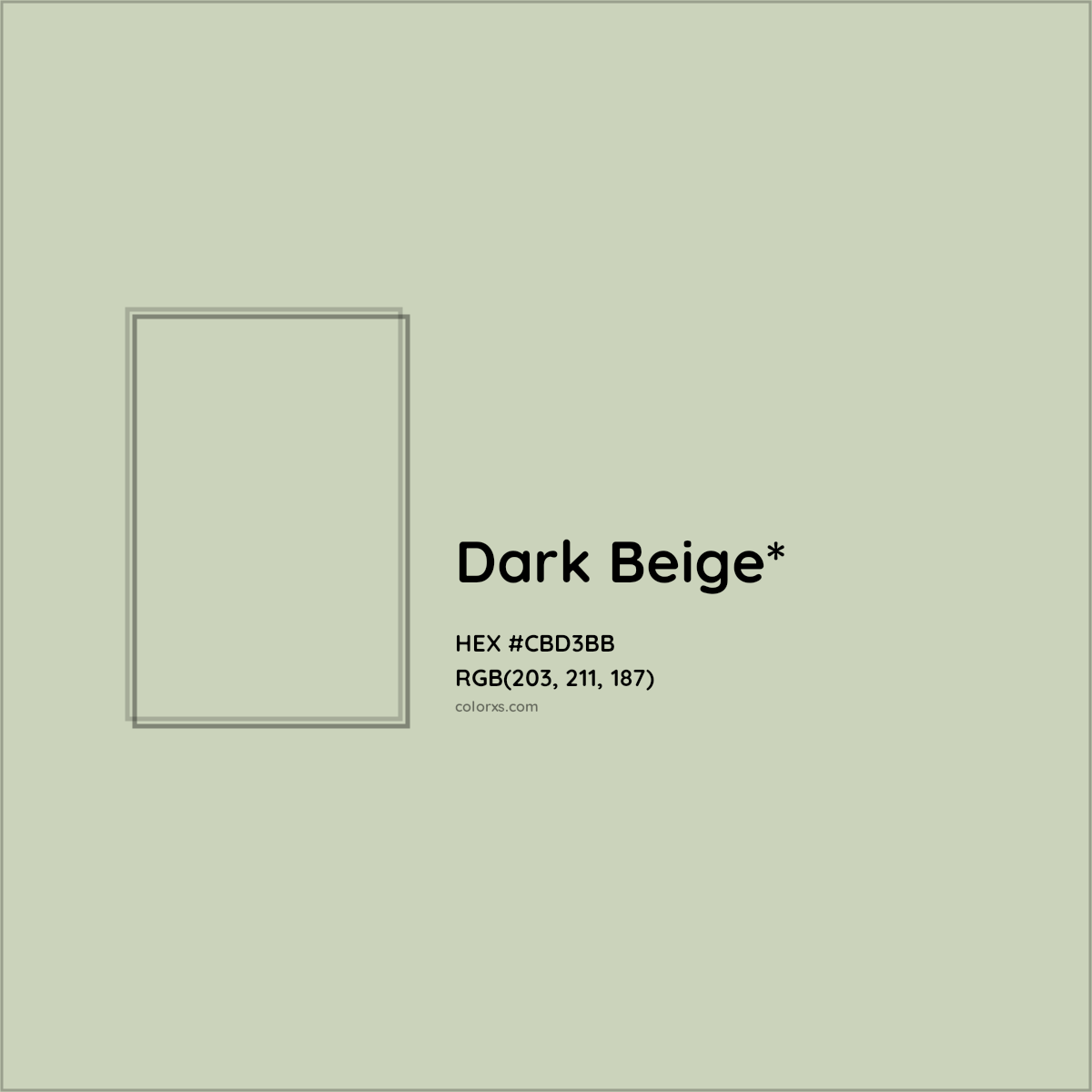 #CBD3BB hex color. RGB, RYB, CMYK, HSL, HSV codes and color conversions. Matching color names, palettes, paints.