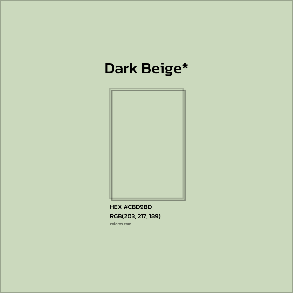 #CBD9BD hex color. RGB, RYB, CMYK, HSL, HSV codes and color conversions. Matching color names, palettes, paints.