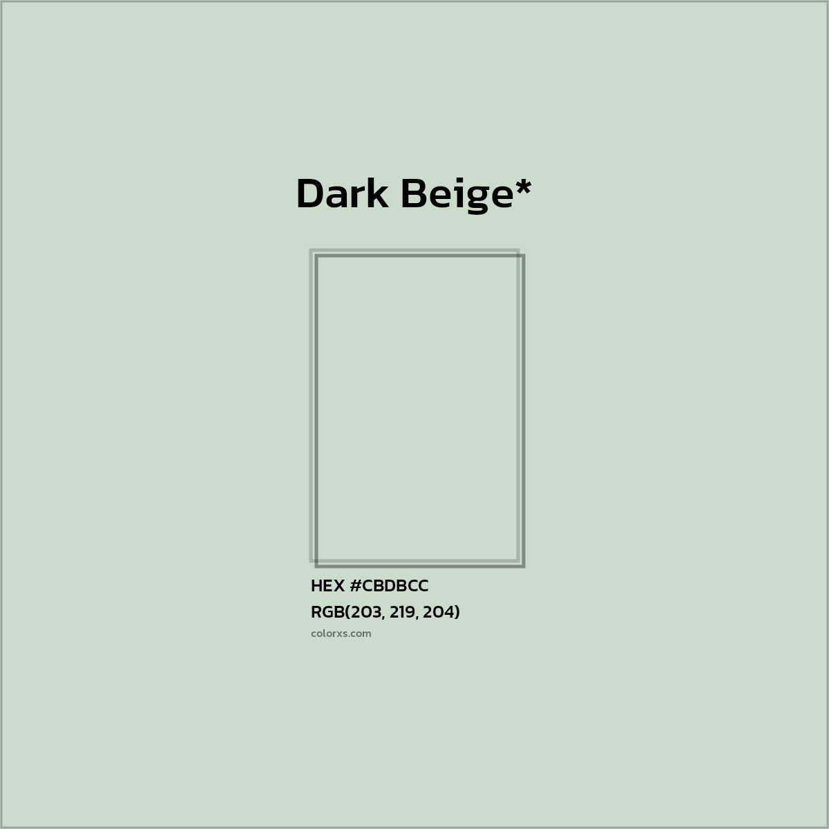 #CBDBCC hex color. RGB, RYB, CMYK, HSL, HSV codes and color conversions. Matching color names, palettes, paints.