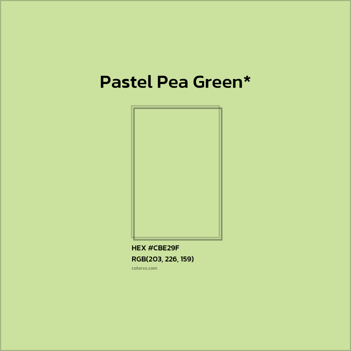 #CBE29F hex color. RGB, RYB, CMYK, HSL, HSV codes and color conversions. Matching color names, palettes, paints.