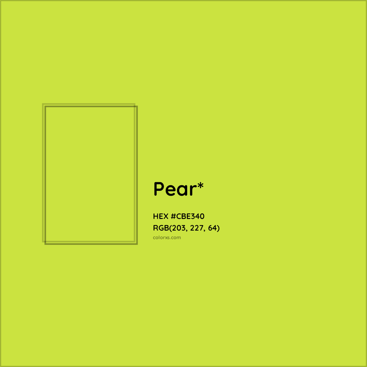 #CBE340 hex color. RGB, RYB, CMYK, HSL, HSV codes and color conversions. Matching color names, palettes, paints.