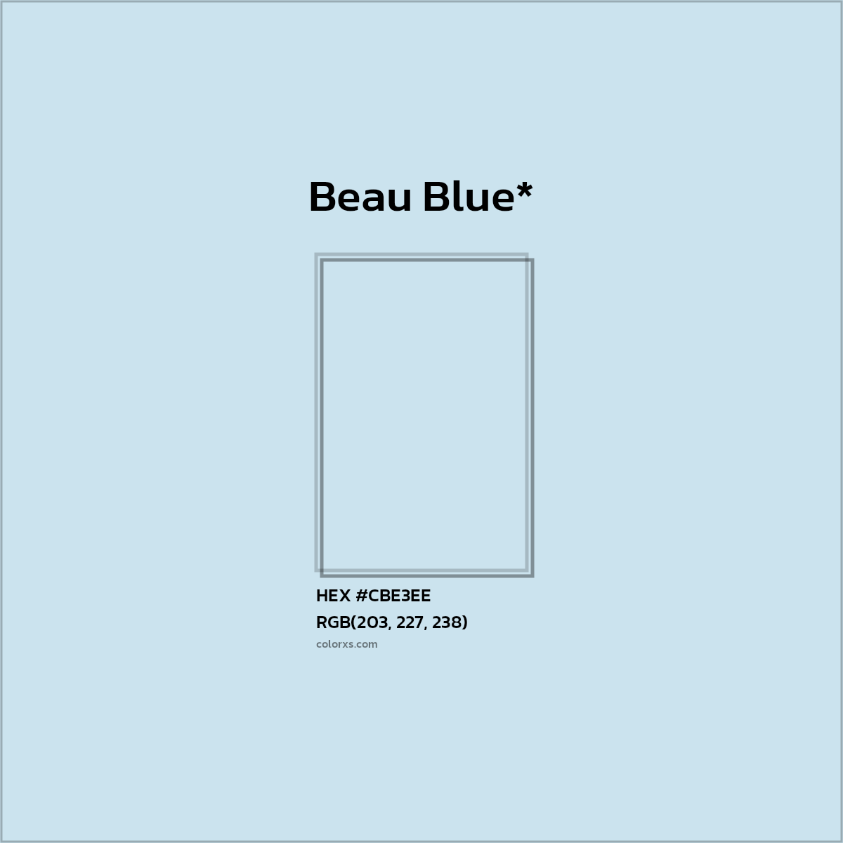 #CBE3EE hex color. RGB, RYB, CMYK, HSL, HSV codes and color conversions. Matching color names, palettes, paints.
